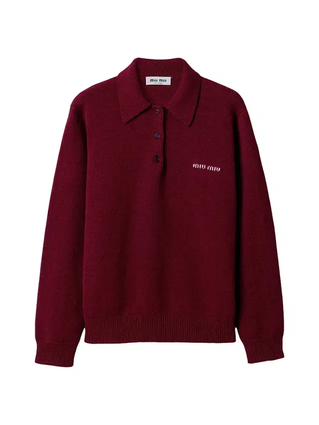 Miu Miu Women's Cashmere Polo Sweater - Dark Red