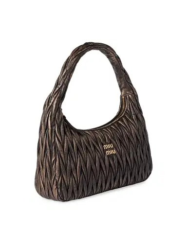 Miu Miu Women's Wander Matelassé Nappa Leather Top Handle Bag - Brown | Thumbnail 4