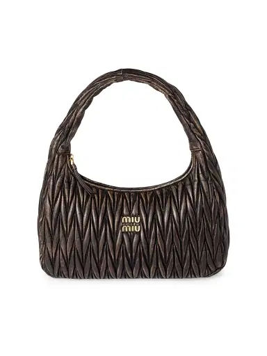 Miu Miu Women's Wander Matelassé Nappa Leather Top Handle Bag - Brown | Thumbnail 1
