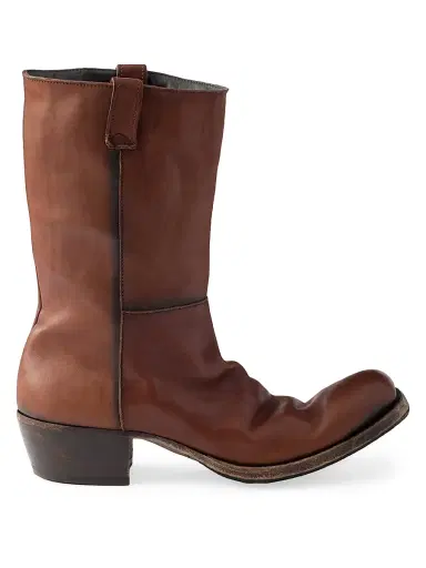 Prada Men's Antique Leather Boots - Brown | Thumbnail 1 Prada Men's Antique Leather Boots - Brown | Thumbnail 1
