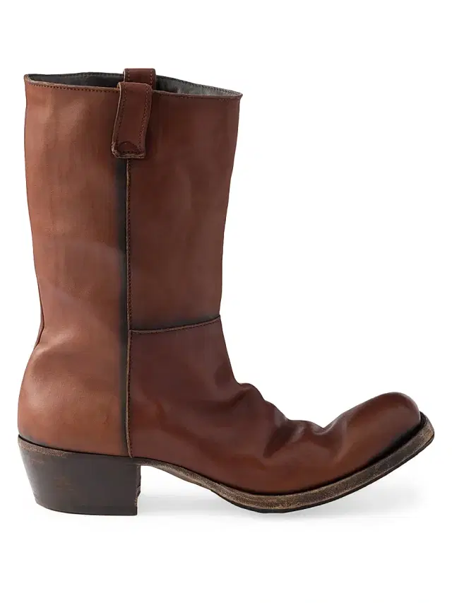 Men's Antique Leather Boots - Brown