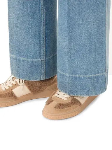 Valentino Garavani Women's Upvillage Sneakers in Wool and Crust Leather - Camel Glace - Size 7.5 | Thumbnail 8 Valentino Garavani Women's Upvillage Sneakers in Wool and Crust Leather - Camel Glace - Size 7.5 | Thumbnail 8