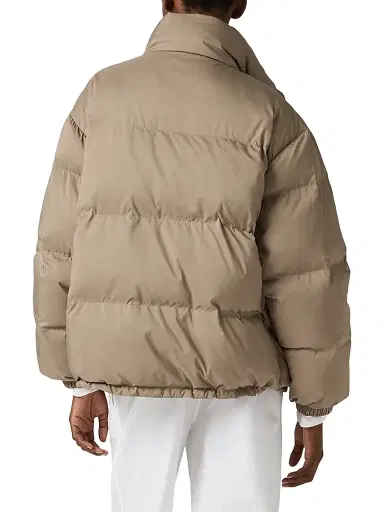 Miu Miu Women's Medium Weight Technical Pongé Down Jacket - Beige Khaki - Size 4 | Thumbnail 3 Miu Miu Women's Medium Weight Technical Pongé Down Jacket - Beige Khaki - Size 4 | Thumbnail 3