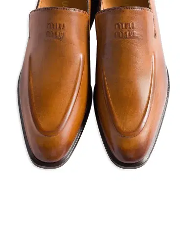 Miu Miu Women's Leather Loafers - Brown | Thumbnail 4
