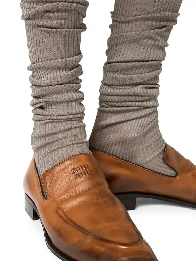 Miu Miu Women's Leather Loafers - Brown | Thumbnail 6