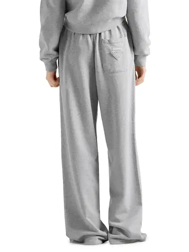 Prada Women's Cotton Fleece Joggers - Grey | Thumbnail 3