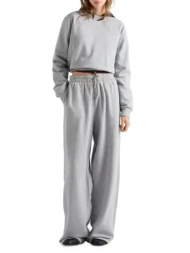 Prada Women's Cotton Fleece Joggers - Grey | Thumbnail 7