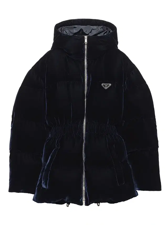 Prada Women's Velvet Down Jacket - Dark Blue