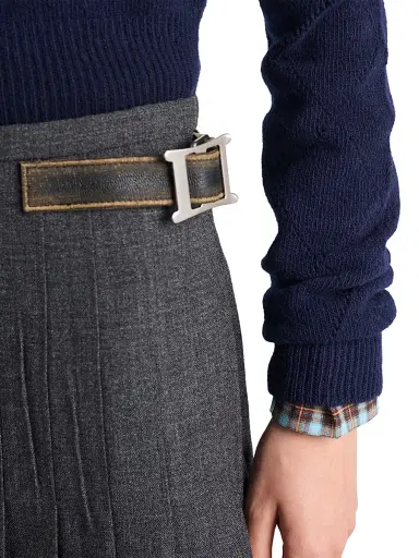 Prada Women's Cashmere Crew-Neck Sweater - Blue | Thumbnail 4