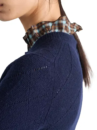 Prada Women's Cashmere Crew-Neck Sweater - Blue | Thumbnail 6