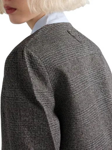 Prada Women's Single-Breasted Princes of Wales Mouliné Jacket - Grey - Size 10 | Thumbnail 4 Prada Women's Single-Breasted Princes of Wales Mouliné Jacket - Grey - Size 10 | Thumbnail 4