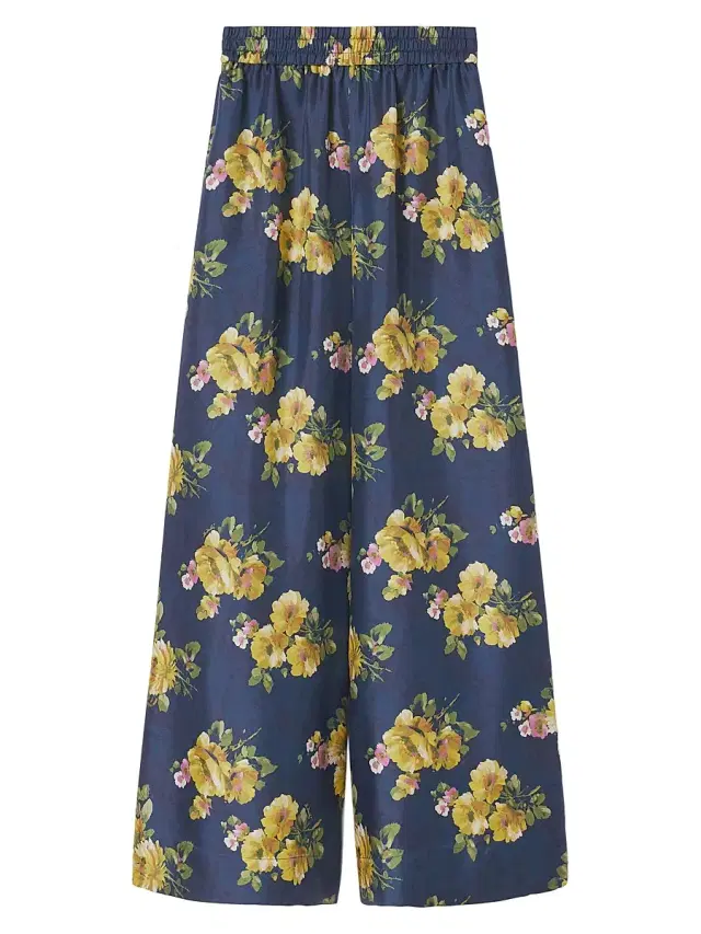 Women's Palazzo Pants - Riptide Midnight Blue