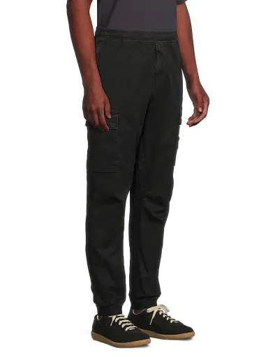 Stone Island Men's Cotton Cargo Jogger Pants - Black | Thumbnail 4 Stone Island Men's Cotton Cargo Jogger Pants - Black | Thumbnail 4
