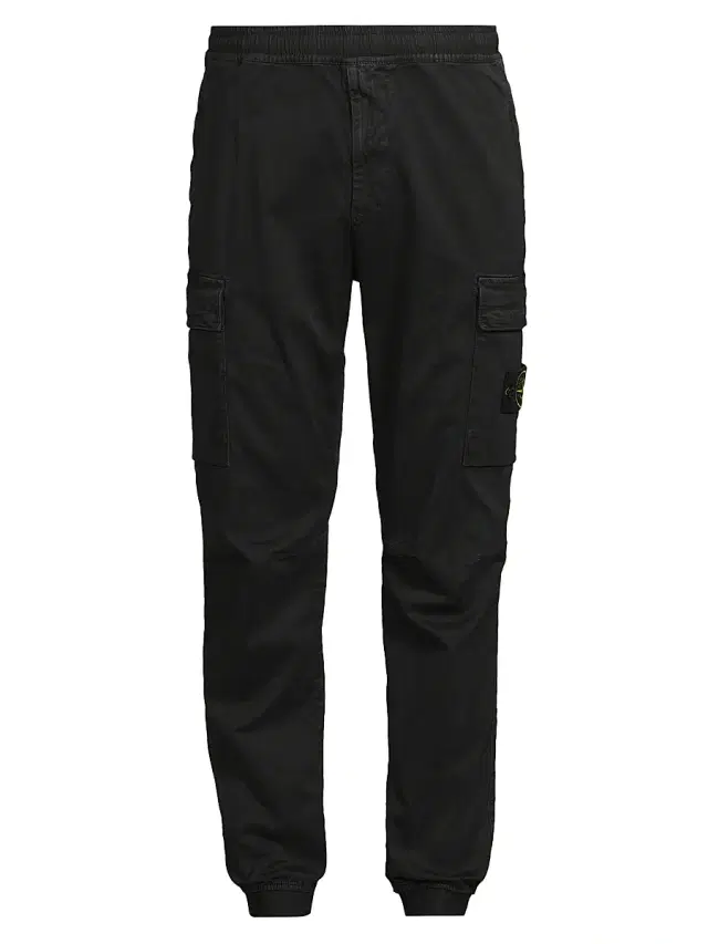 Men's Cotton Cargo Jogger Pants - Black