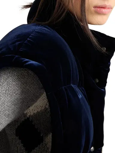 Prada Women's Velvet Down Jacket - Blue - Size 10 | Thumbnail 5 Prada Women's Velvet Down Jacket - Blue - Size 10 | Thumbnail 5