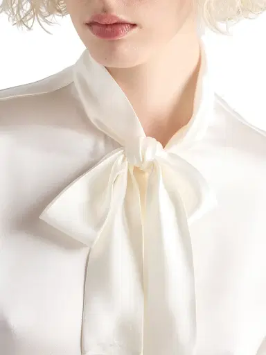 Prada Women's Satin Shirt - White | Thumbnail 5 Prada Women's Satin Shirt - White | Thumbnail 5