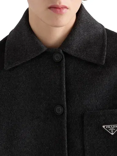 Prada Women's Single-Breasted Double Cashwool Caban Jacket - Grey | Thumbnail 5 Prada Women's Single-Breasted Double Cashwool Caban Jacket - Grey | Thumbnail 5