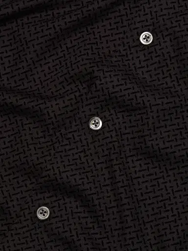 Emporio Armani Men's Flocked Velvet Sport Shirt - Black | Thumbnail 7 Emporio Armani Men's Flocked Velvet Sport Shirt - Black | Thumbnail 7