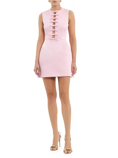Rebecca Vallance Women's Aymee Bow Minidress - Soft Pink - Size 12 | Thumbnail 2 Rebecca Vallance Women's Aymee Bow Minidress - Soft Pink - Size 12 | Thumbnail 2