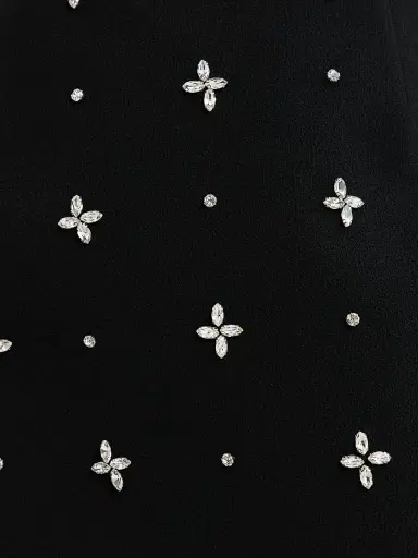 Rebecca Vallance Women's Piper Embellished Bow Stretch-Crepe Minidress - Black - Size 12 | Thumbnail 6