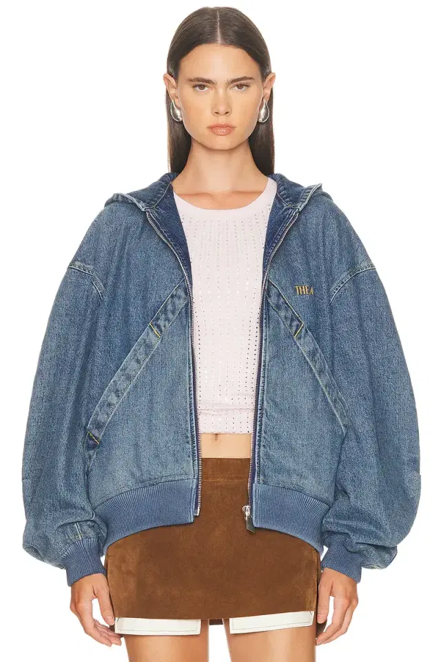 The Attico Denim Bomber Jacket