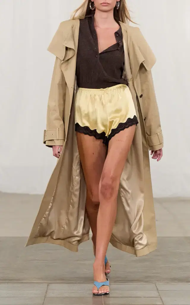 ROTATE x Love Stories Lace-Trimmed Silk Shorts