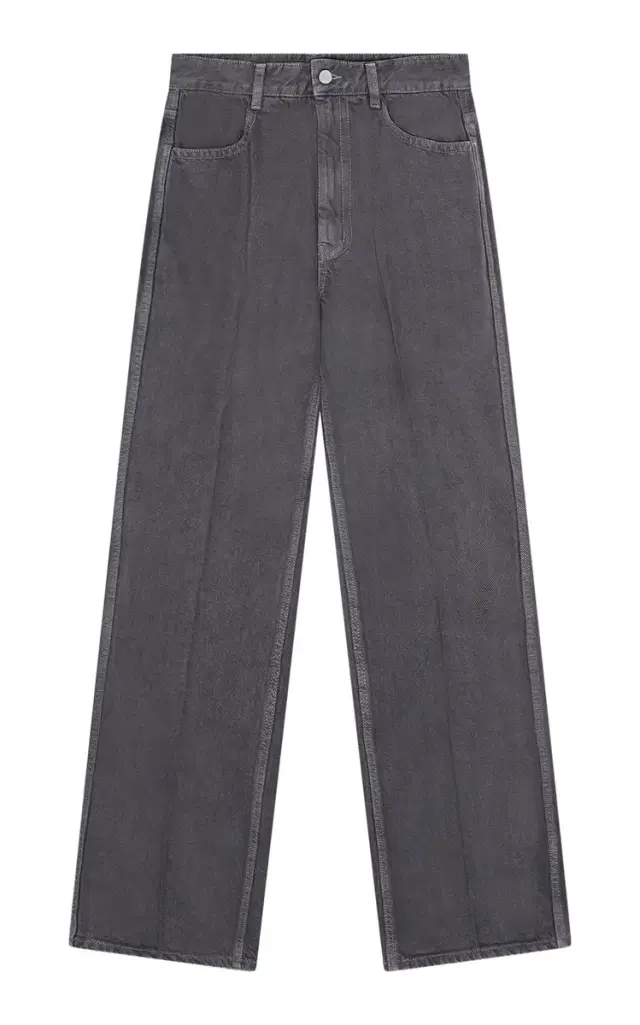 Mid-Rise Denim Straight-Leg Pants