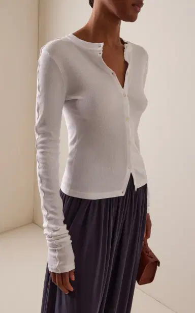 BIRROT Line Cotton Cardigan | Thumbnail 3