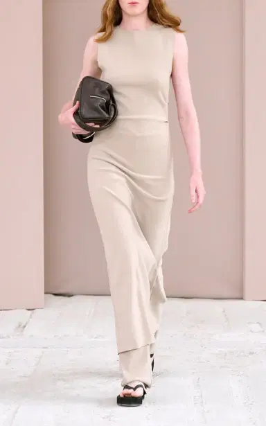 BIRROT Lay2 Draped Crepe Midi Dress | Thumbnail 5 BIRROT Lay2 Draped Crepe Midi Dress | Thumbnail 5