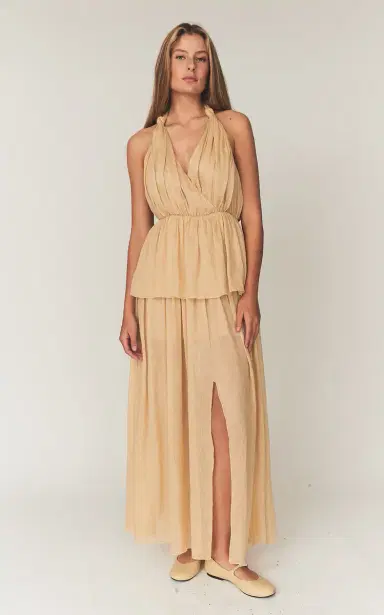 THE GARMENT Prince Linen-Silk Peplum Gown | Thumbnail 5