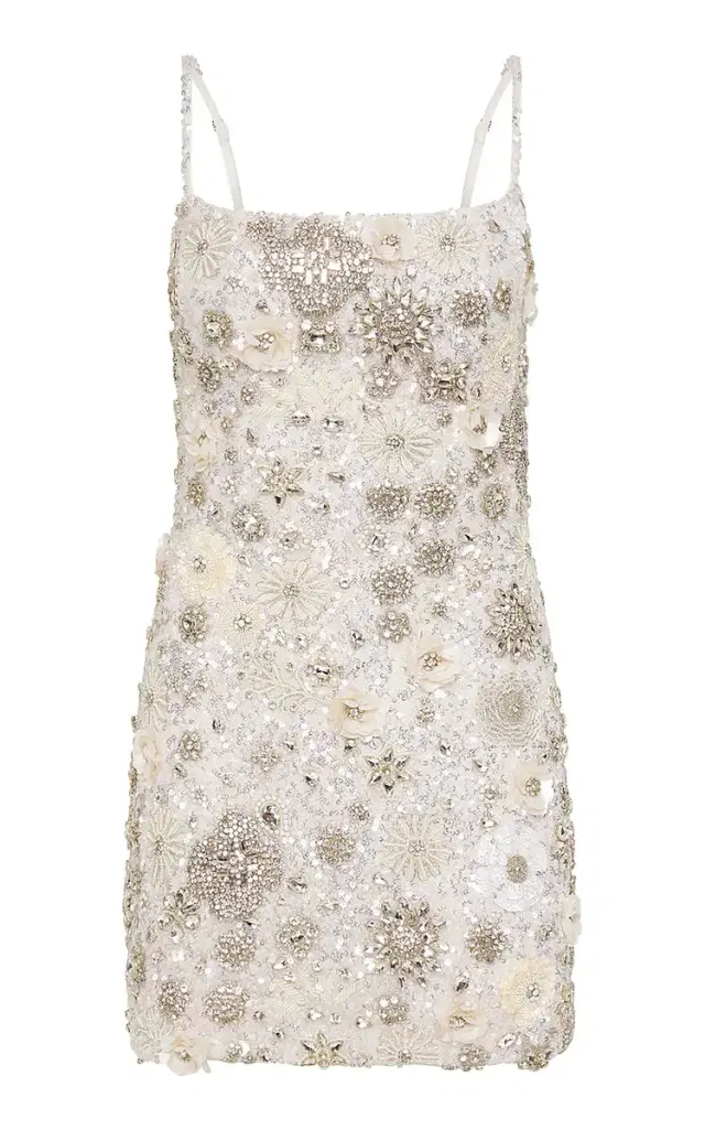 Francesca Floral-Embroidered Tulle Mini Dress