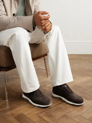 Berluti Echappée Suede Slip-On Sneakers - Men | Thumbnail 2 Berluti Echappée Suede Slip-On Sneakers - Men | Thumbnail 2