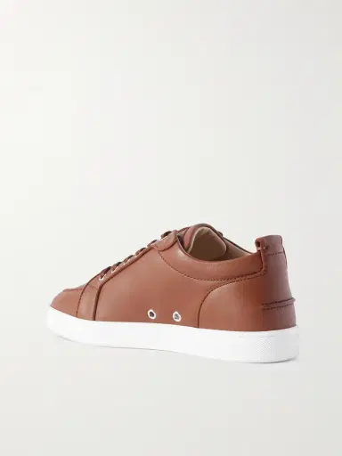 Christian Louboutin Rantulow Orlato Grosgrain-Trimmed Full-Grain Leather Sneakers - Men | Thumbnail 4