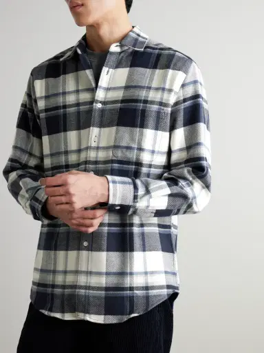 Portuguese Flannel Beck Checked Organic Cotton Shirt - Men | Thumbnail 3 Portuguese Flannel Beck Checked Organic Cotton Shirt - Men | Thumbnail 3