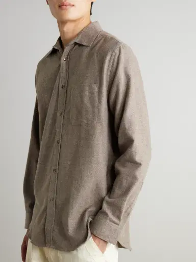 Portuguese Flannel Espiga Herringbone Cotton-Flannel Shirt - Men | Thumbnail 3 Portuguese Flannel Espiga Herringbone Cotton-Flannel Shirt - Men | Thumbnail 3