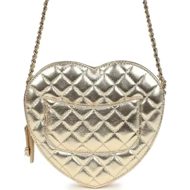 Chanel Chanel CC In Love Large Heart Bag with Chain Gold Metallic Lambskin Light Gold Hardware | Thumbnail 4 Chanel Chanel CC In Love Large Heart Bag with Chain Gold Metallic Lambskin Light Gold Hardware | Thumbnail 4
