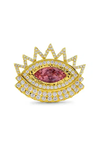 BUDDHA MAMA Diamond Morganite Evil Eye Ring | Thumbnail 1