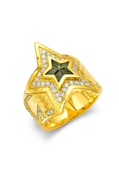 BUDDHA MAMA Green Tourmaline Star Wrap Ring | Thumbnail 5
