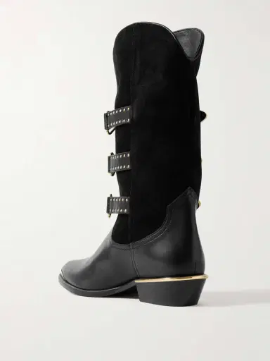 Isabel Marant Mexia Studded Leather And Suede Knee Boots | Thumbnail 3 Isabel Marant Mexia Studded Leather And Suede Knee Boots | Thumbnail 3