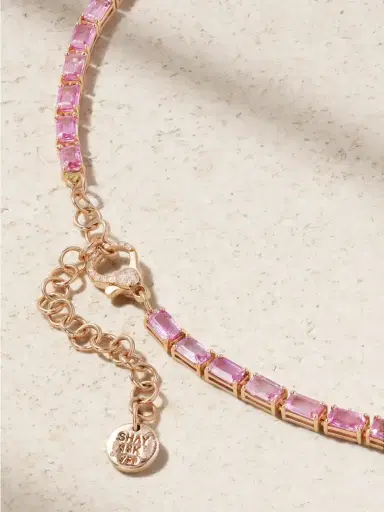 SHAY 18-karat Rose Gold Sapphire And Diamond Tennis Necklace | Thumbnail 3 SHAY 18-karat Rose Gold Sapphire And Diamond Tennis Necklace | Thumbnail 3