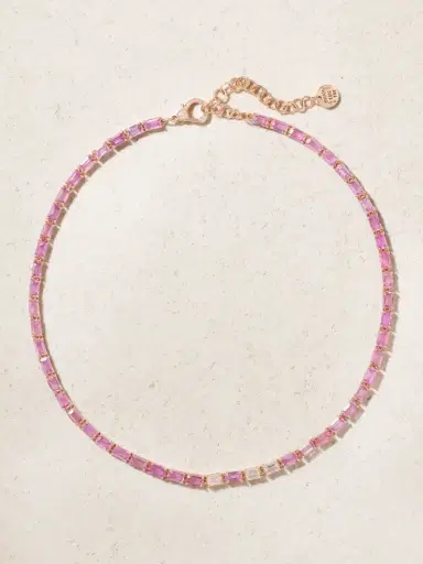 SHAY 18-karat Rose Gold Sapphire And Diamond Tennis Necklace | Thumbnail 4 SHAY 18-karat Rose Gold Sapphire And Diamond Tennis Necklace | Thumbnail 4