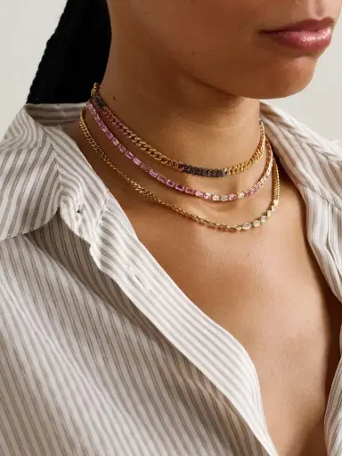 SHAY 18-karat Rose Gold Sapphire And Diamond Tennis Necklace | Thumbnail 5 SHAY 18-karat Rose Gold Sapphire And Diamond Tennis Necklace | Thumbnail 5