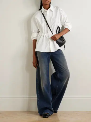 Balenciaga Hourglass Gathered Cotton-poplin Shirt | Thumbnail 2 Balenciaga Hourglass Gathered Cotton-poplin Shirt | Thumbnail 2