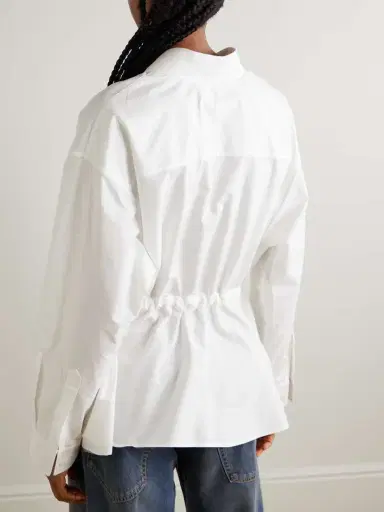 Balenciaga Hourglass Gathered Cotton-poplin Shirt | Thumbnail 4 Balenciaga Hourglass Gathered Cotton-poplin Shirt | Thumbnail 4
