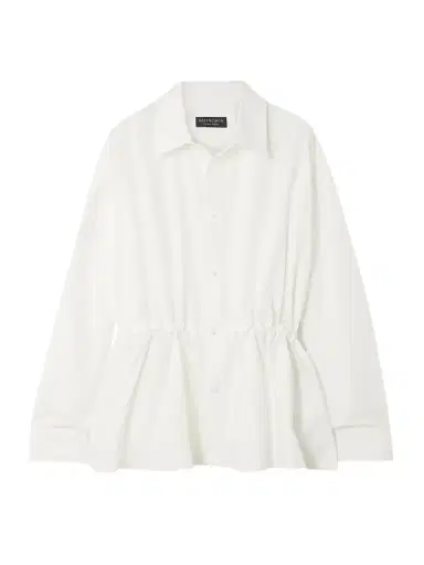 Balenciaga Hourglass Gathered Cotton-poplin Shirt | Thumbnail 1 Balenciaga Hourglass Gathered Cotton-poplin Shirt | Thumbnail 1