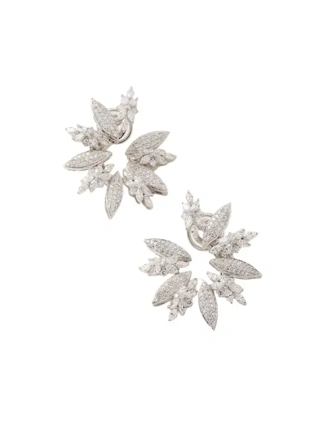 YEPREM 18-karat White Gold Diamond Earrings