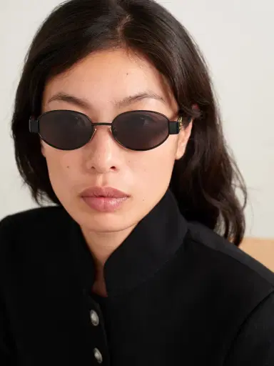 CELINE Eyewear Oval-frame Metal And Acetate Sunglasses | Thumbnail 2