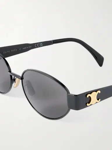 CELINE Eyewear Oval-frame Metal And Acetate Sunglasses | Thumbnail 4