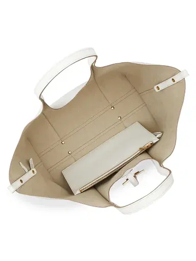 Tod's Women's Medium T Timeless Leather Shopper Tote Bag - Bianco Calce | Thumbnail 2 Tod's Women's Medium T Timeless Leather Shopper Tote Bag - Bianco Calce | Thumbnail 2