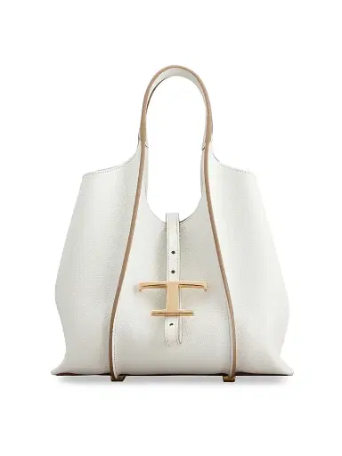 Tod's Women's Mini T Timeless Leather Shopper Tote Bag - Bianco Calce | Thumbnail 1 Tod's Women's Mini T Timeless Leather Shopper Tote Bag - Bianco Calce | Thumbnail 1